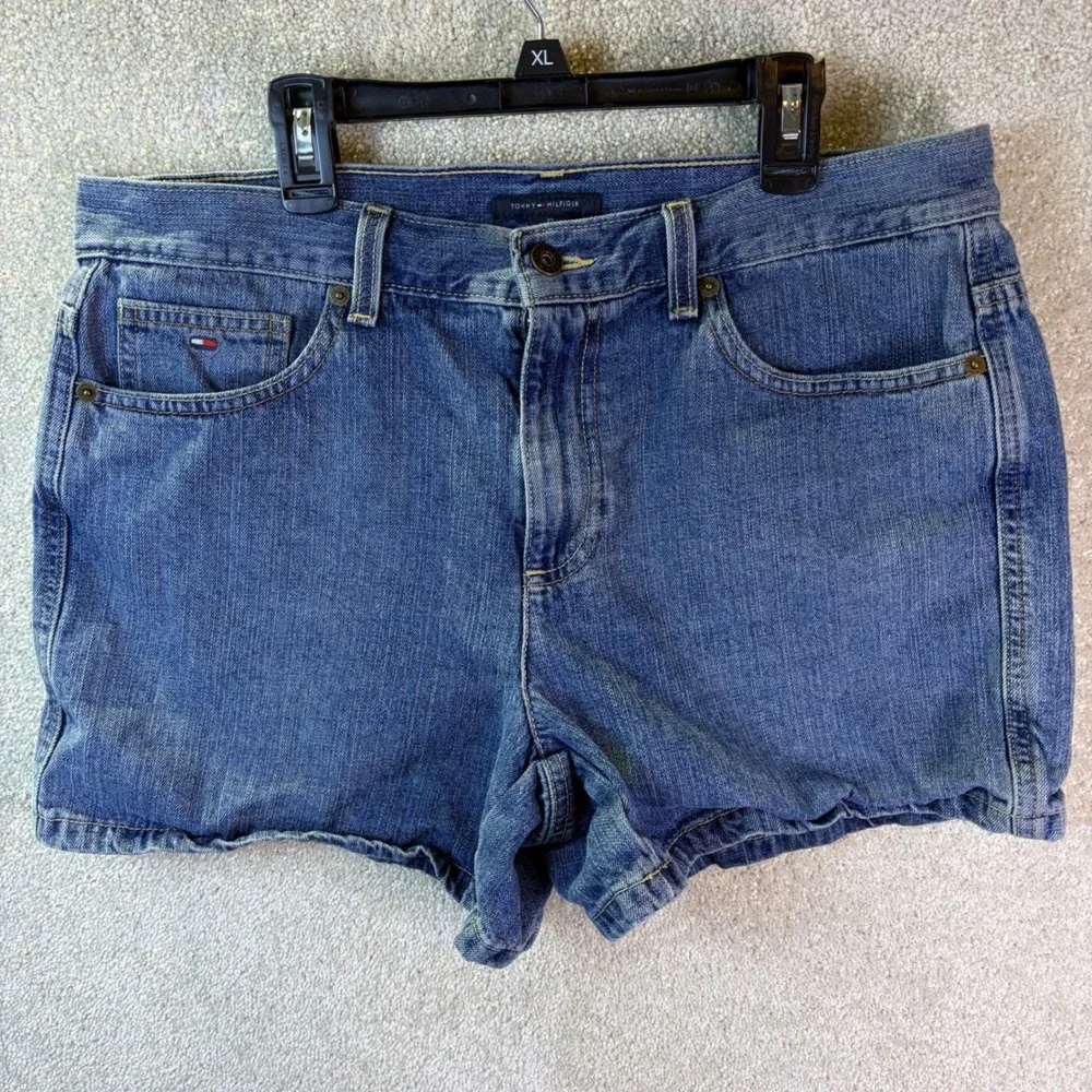 Tommy Hilfiger Denim Shorts Lot x2 Women 12 (34x4) Blue Mid Rise Pocketed 2 Pair - Picture 8 of 9